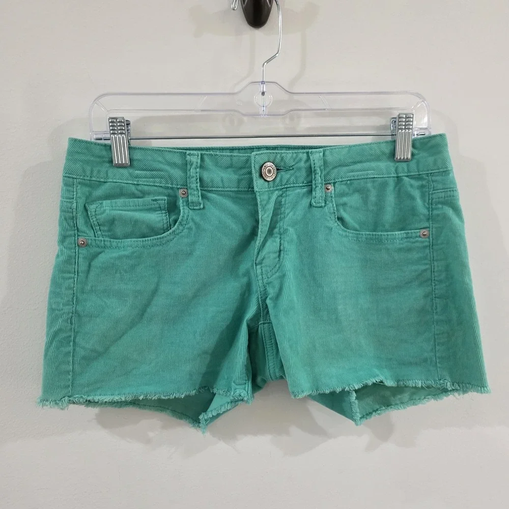 Y2K American Eagle Outfitters Micro Shorts Size 6 Corduroy Cut Offs Beach Summer